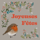 Joyeuses F&ecirc;tes avec un Rouge-gorge en F&ecirc;te